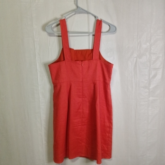Re- Imagined by J.Crew Tank Sheath Dress Solid Rust Linen Blend SZ Petite 8P - Picture 4 of 11